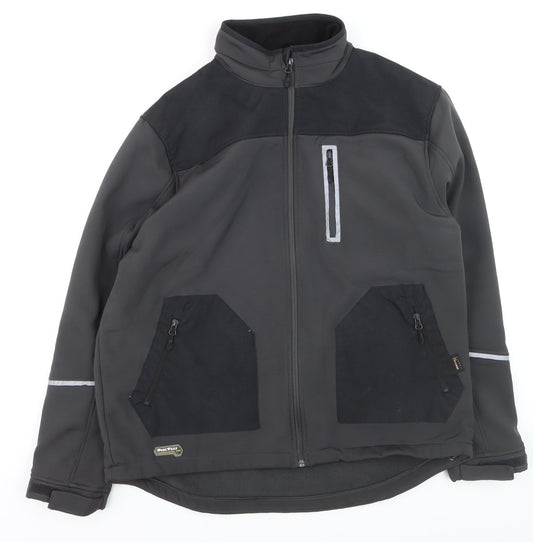 WorkWear Men's Black XL Softshell Jacket Windproof Water Resistant