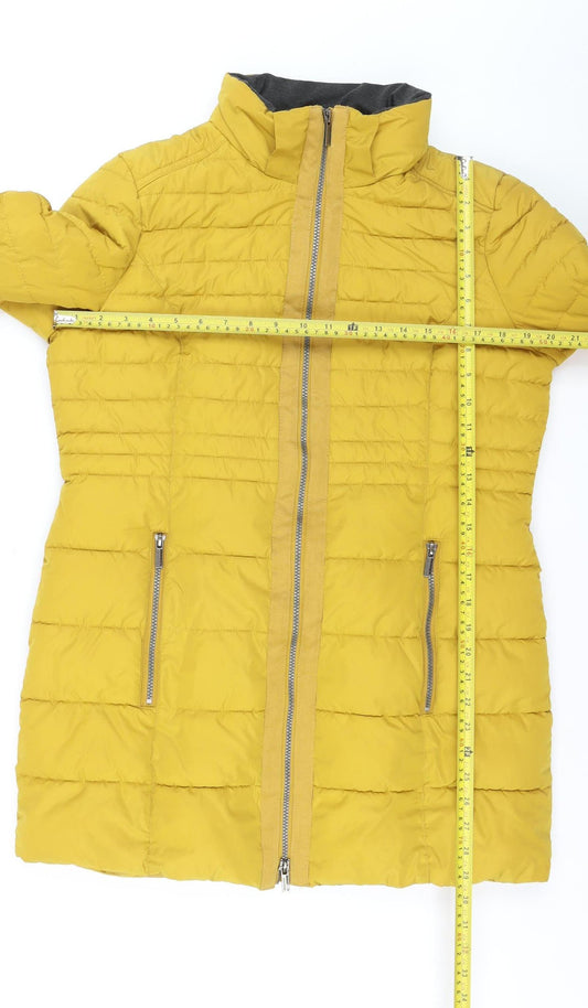 Soyaconcept Women's Yellow Puffer Jacket M Mid-Length Polyester