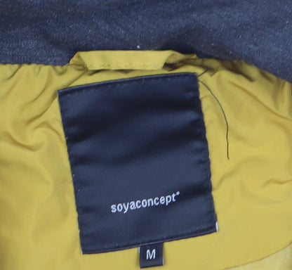 Soyaconcept Women's Yellow Puffer Jacket M Mid-Length Polyester