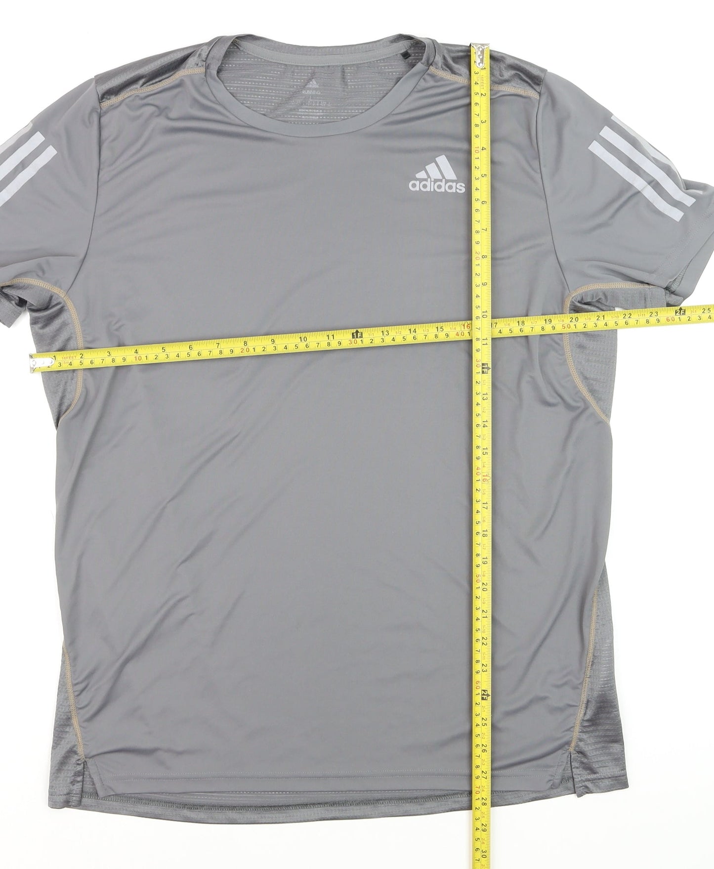 Adidas Men's Grey Running T-Shirt Size L Lightweight Activewear Top