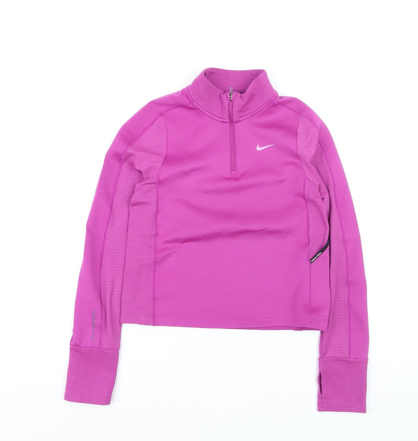 Nike Pro Pink Therma-Fit Teens Size 12 1/2 Zip Active Jacket