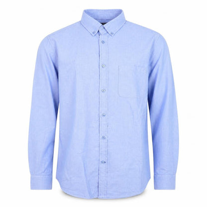 Dunnes Men Blue Regular Fit Cotton Long Sleeve Dress Shirt L
