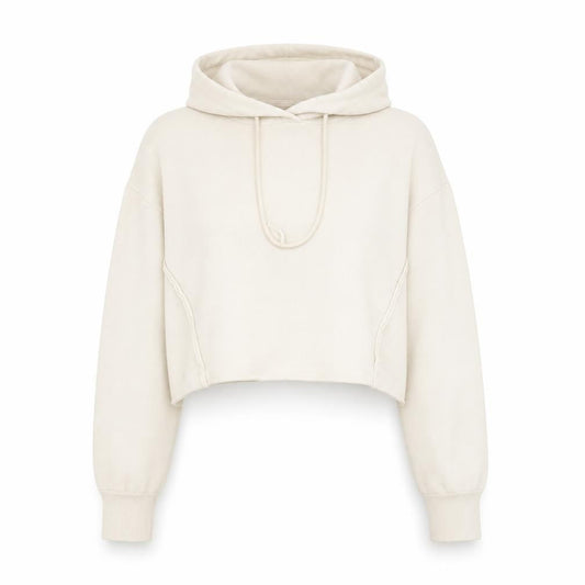 Bershka Women Beige Knit Pullover Hoodie Size 8 Regular Fit