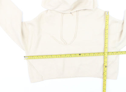 Bershka Women Beige Knit Pullover Hoodie Size 8 Regular Fit