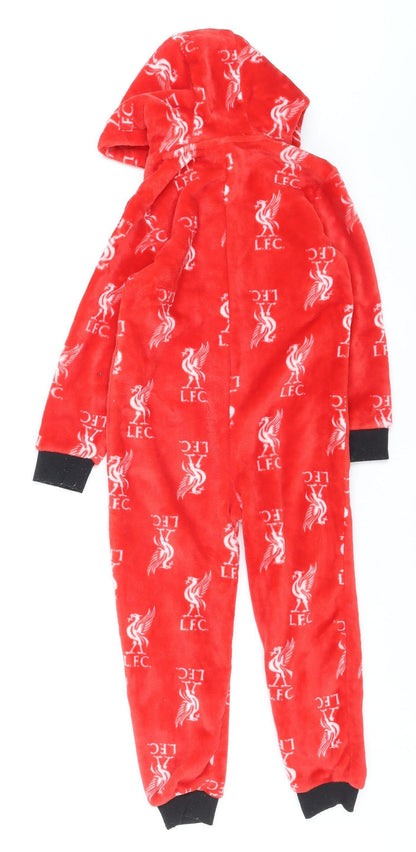 Liverpool FC Boys Red Fleece One Piece Hooded Pyjamas 5-6 Years