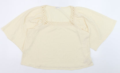 Gallery Women Ivory Bohemian Crochet Neck Blouse XL