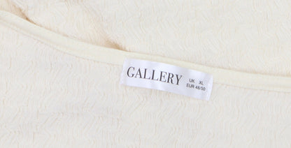 Gallery Women Ivory Bohemian Crochet Neck Blouse XL