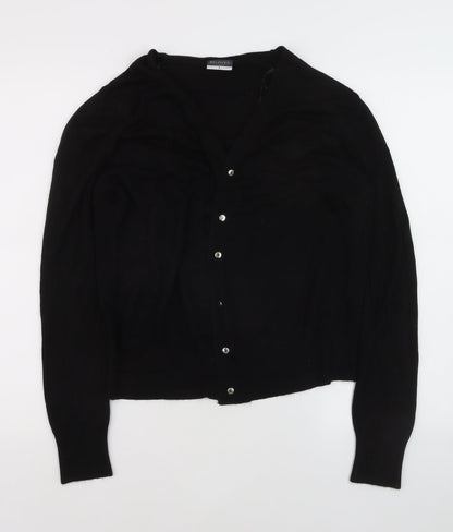 Beloved Women Black V-Neck Long Sleeve Button Cardigan Size L