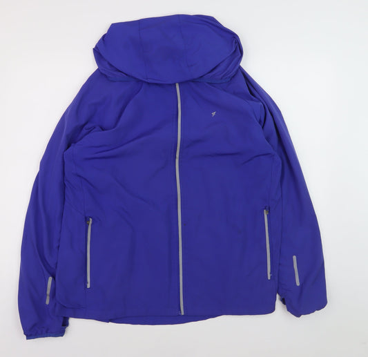 Workout Men's Blue 2XL Lightweight Hooded Windbreaker Jacket