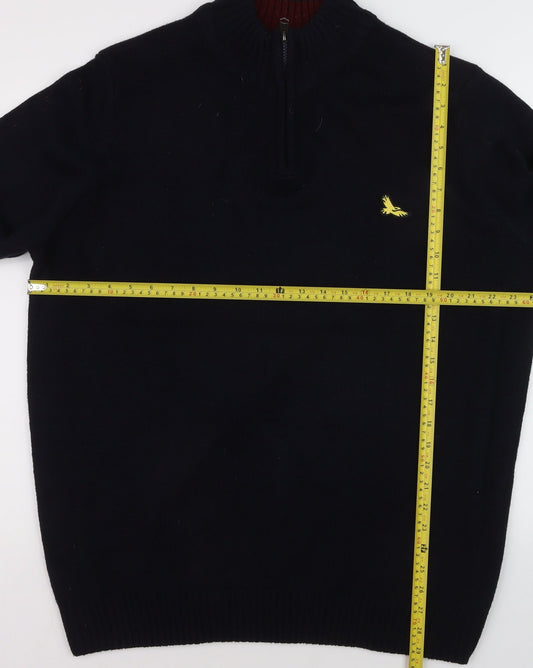 Kensington Eastside Men's Black 2XL 1/4 Zip High Neck Jumper
