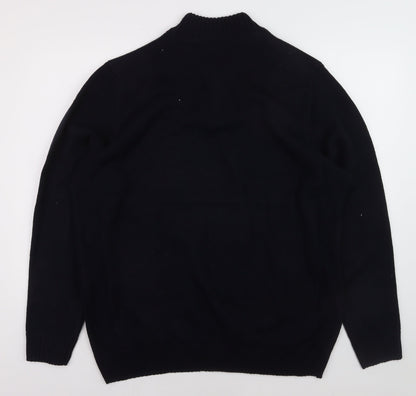 Kensington Eastside Men's Black 2XL 1/4 Zip High Neck Jumper