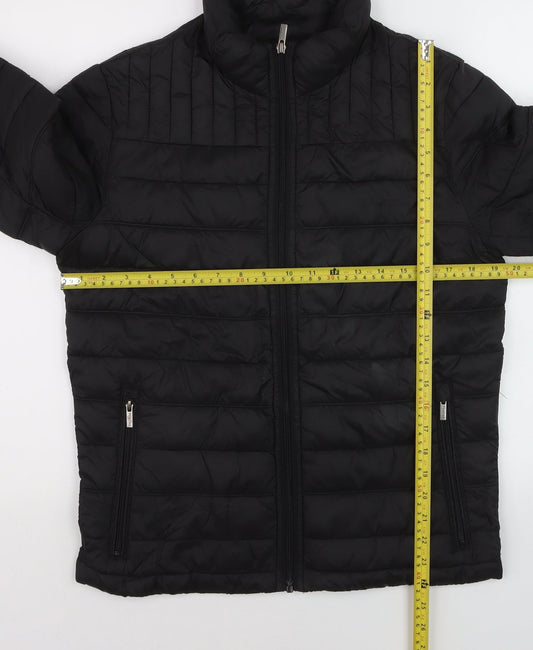 Firetrap Men's Black Puffer Jacket Size S Lightweight Full Zip