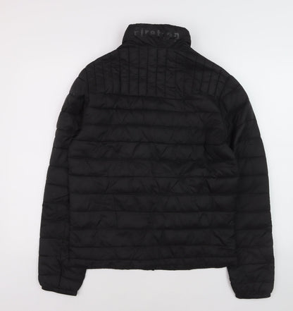 Firetrap Men's Black Puffer Jacket Size S Lightweight Full Zip