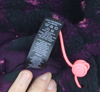 Dunnes Women Purple Animal Print Fleece Half Zip Jacket Size M