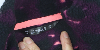 Dunnes Women Purple Animal Print Fleece Half Zip Jacket Size M