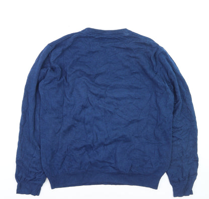 Dunnes Men Blue Cotton Crew Neck Pullover Jumper Size M