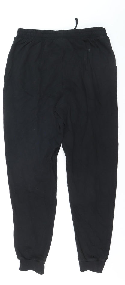 Cozee Home Men's Black Jogger Trousers M Elastic Waist Casual