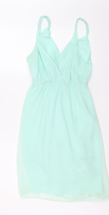 Vero Moda Women’s Green Chiffon Slip Dress Size L