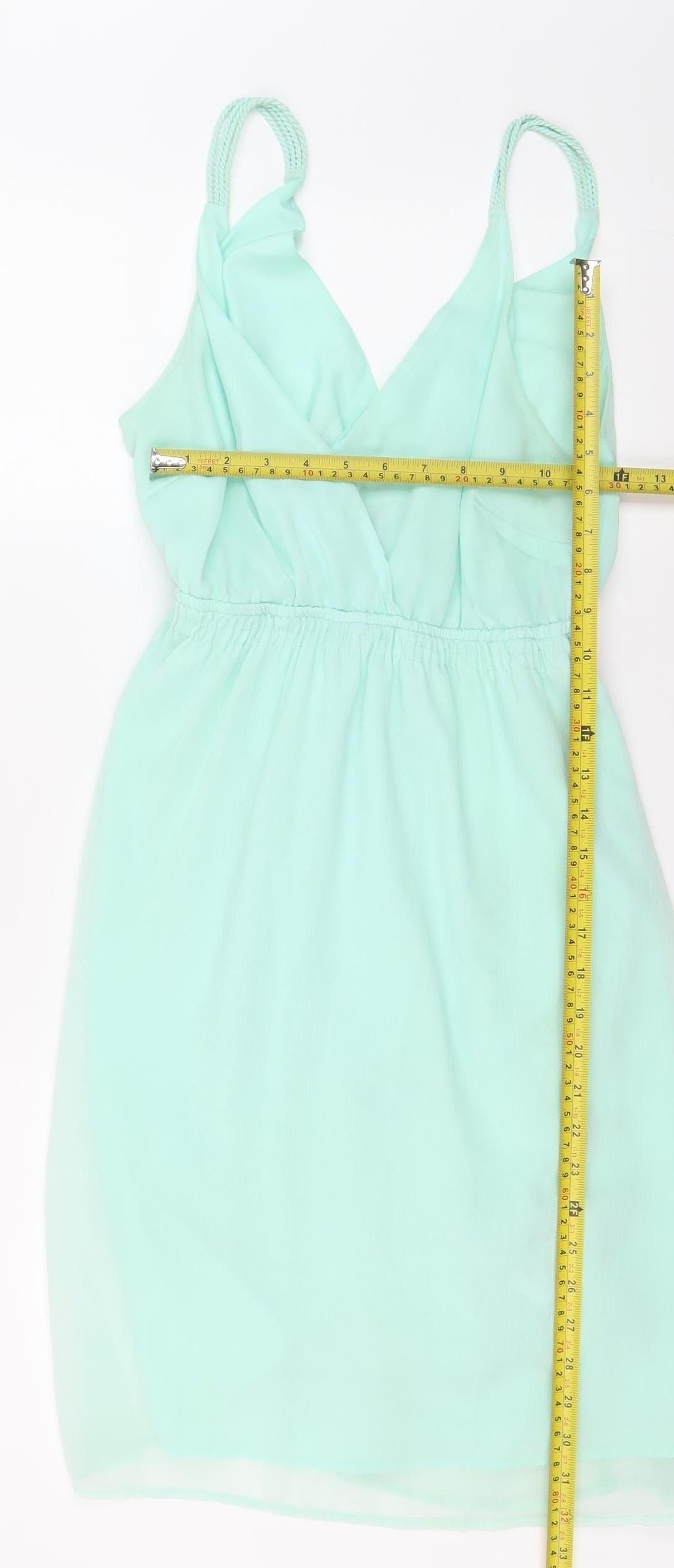 Vero Moda Women’s Green Chiffon Slip Dress Size L