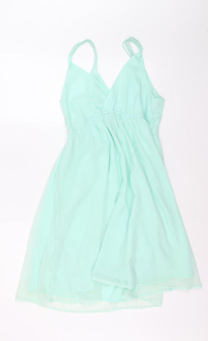 Vero Moda Women’s Green Chiffon Slip Dress Size L