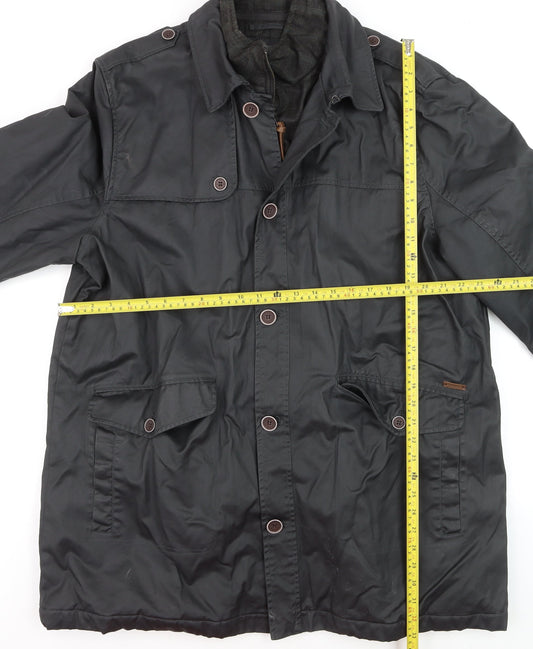 John Rocha Men's Black XL Waterproof Mid-Length Coat