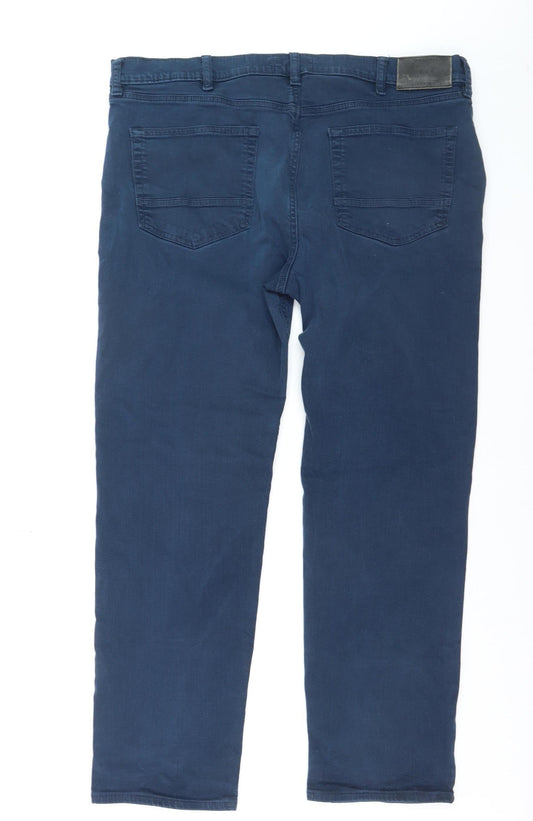 Marks and Spencer Men's Blue Straight Fit Jeans 40W 33L Denim Stretch