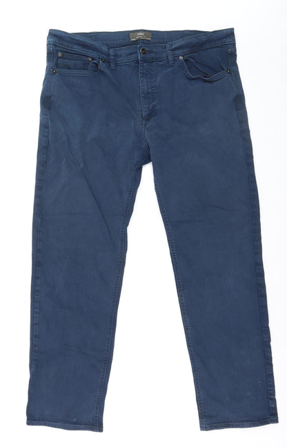 Marks and Spencer Men's Blue Straight Fit Jeans 40W 33L Denim Stretch