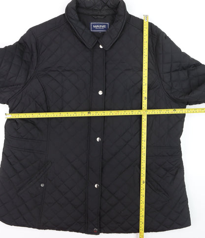 Maine New England Men's Black Quilted Jacket Size 4XL Polyester
