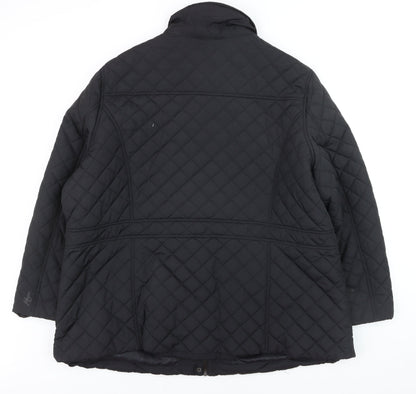 Maine New England Men's Black Quilted Jacket Size 4XL Polyester
