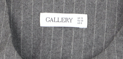 Gallery Women's Grey Pinstripe Wool Blend Waistcoat UK 10