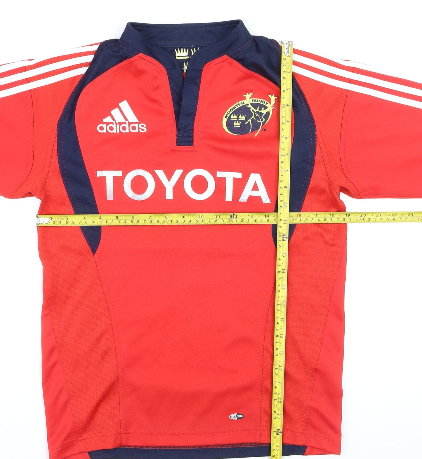 Adidas Men’s Red Munster Rugby Short Sleeve Jersey T-Shirt Size S