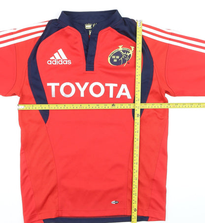Adidas Men’s Red Munster Rugby Short Sleeve Jersey T-Shirt Size S