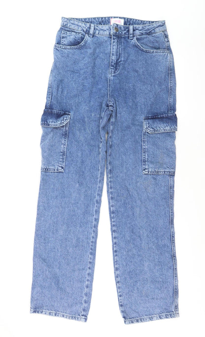 Savida Women’s Blue High Rise Cargo Denim Jeans Size 10