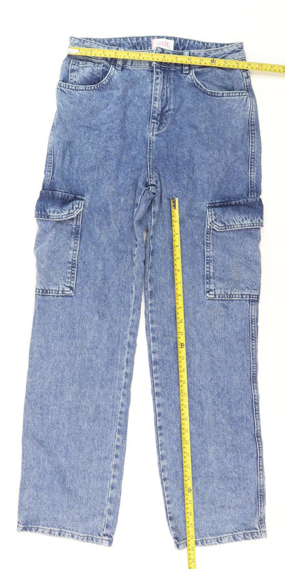 Savida Women’s Blue High Rise Cargo Denim Jeans Size 10