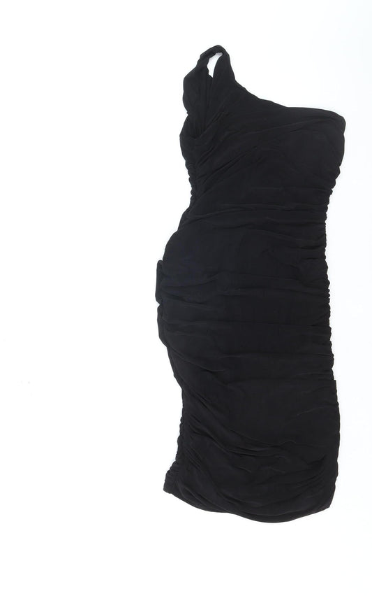 Missguided Women’s Black One Shoulder Bodycon Tall Dress Size 8