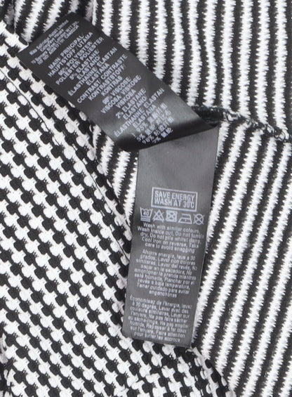 Miss Selfridge Women Black Houndstooth Shift Work Dress Size 12