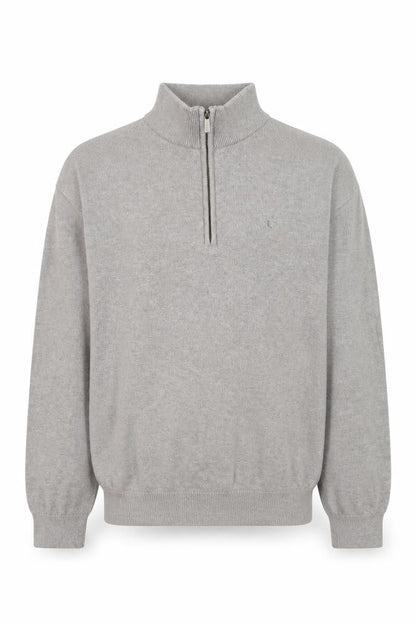 Dunnes Men’s Beige Cotton Half Zip Jumper Size M High Neck