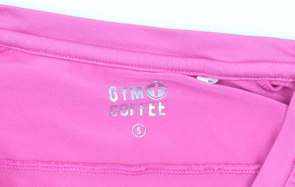 Gym+Coffee Women's Pink Short Sleeve Slim Fit Active T-Shirt Size S