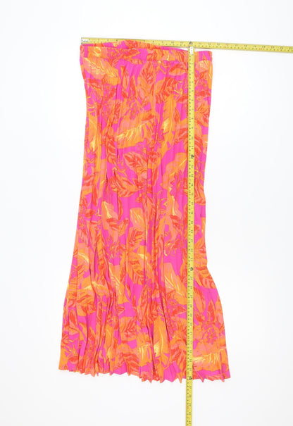 ONLY Womens Multicoloured Floral Pleated Midi Skirt Size 12