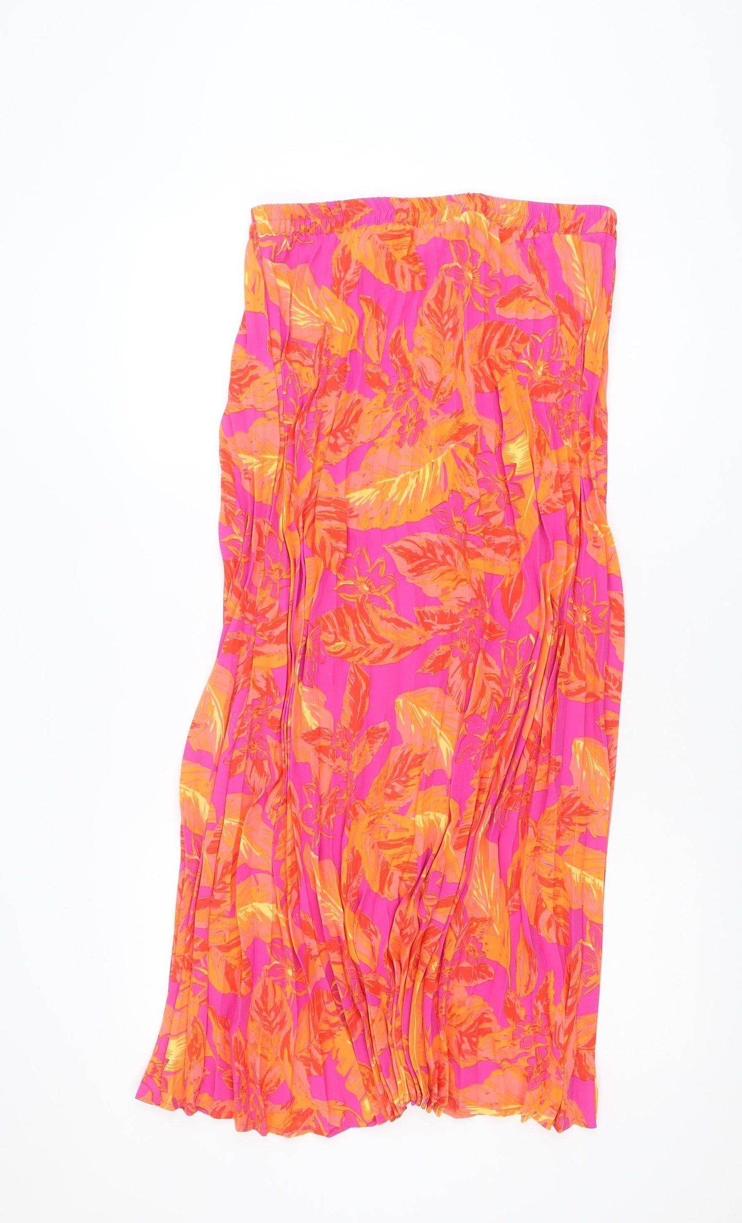 ONLY Womens Multicoloured Floral Pleated Midi Skirt Size 12