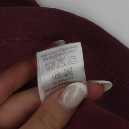 Selected Menswear Men's Burgundy Crew Neck Cotton Blend T-Shirt Size M