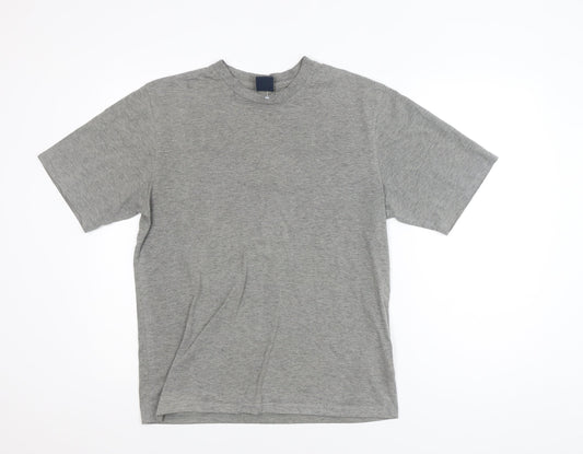 Cargo Bay Men's Grey Crew Neck Classic Cotton Blend T-Shirt Size S