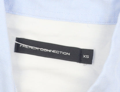 French Connection Men's Blue XS Slim Fit Long Sleeve Dress Shirt