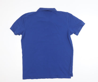 Selected Homme Men's Blue Cotton Stretch Polo Shirt Size L