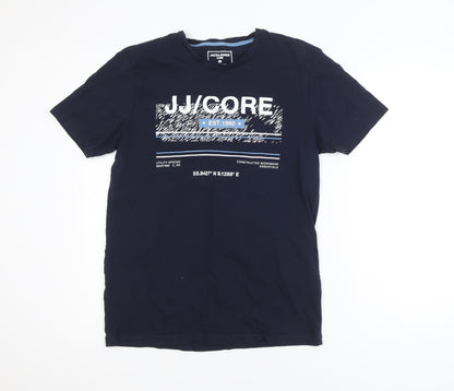 Jack & Jones Men’s Blue Graphic Print Crew Neck T-Shirt L