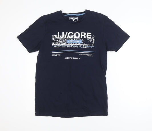 Jack & Jones Men’s Blue Graphic Print Crew Neck T-Shirt L