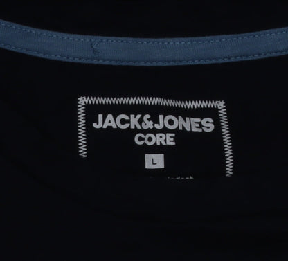 Jack & Jones Men’s Blue Graphic Print Crew Neck T-Shirt L