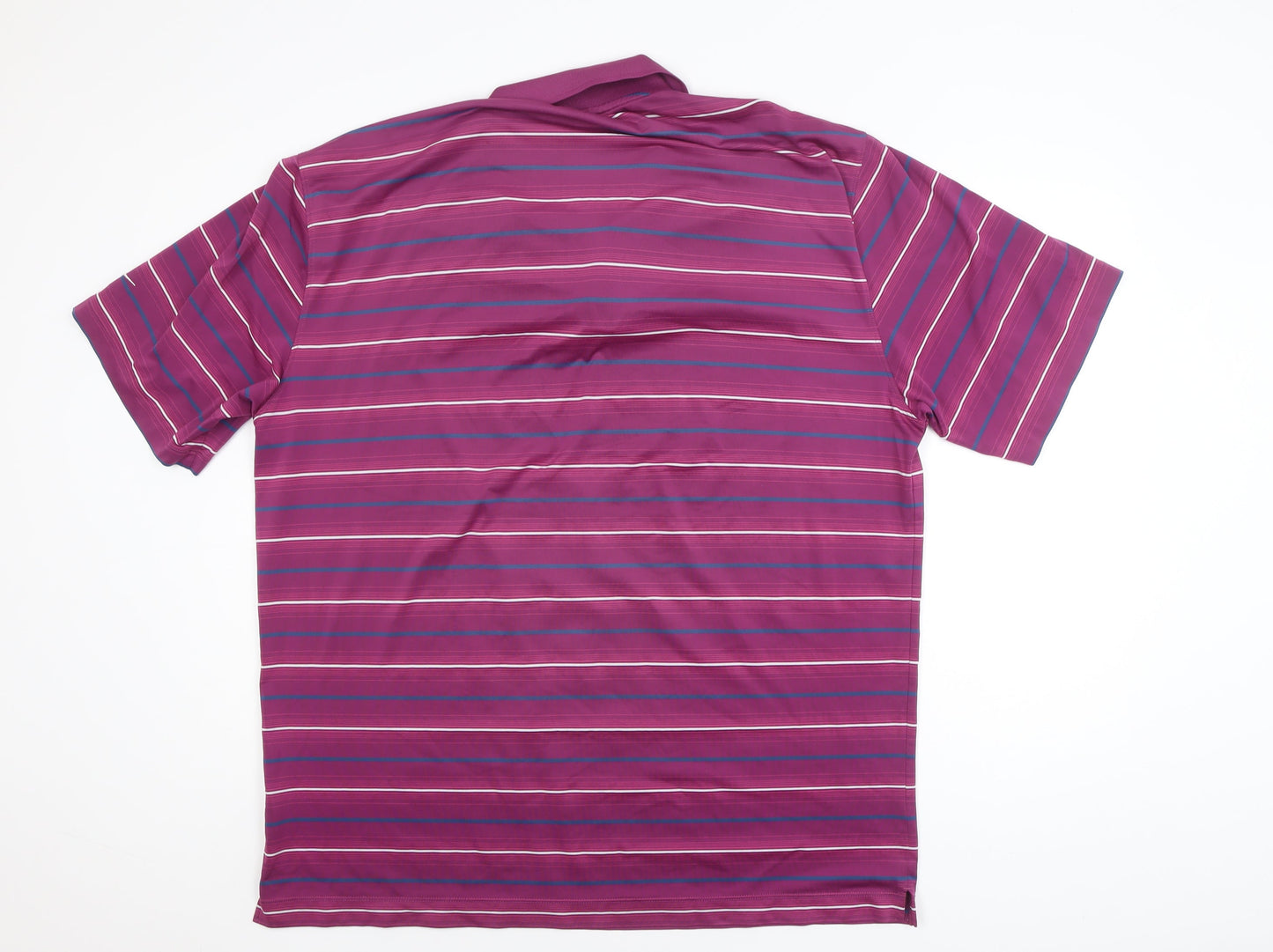 Nike Golf Men's Purple Striped XL Dri-Fit Performance Polo Shirt