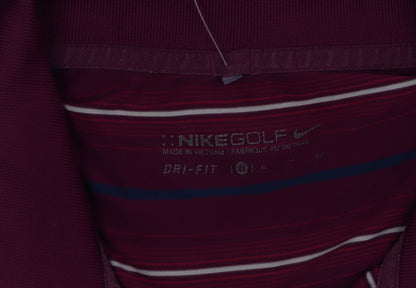 Nike Golf Men's Purple Striped XL Dri-Fit Performance Polo Shirt
