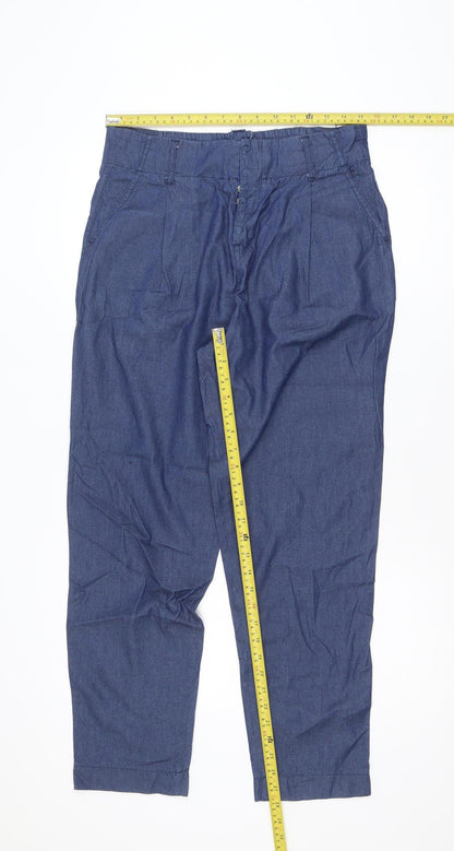 Wilbur The Label Womens Blue Cropped Regular Fit Jeans Size M